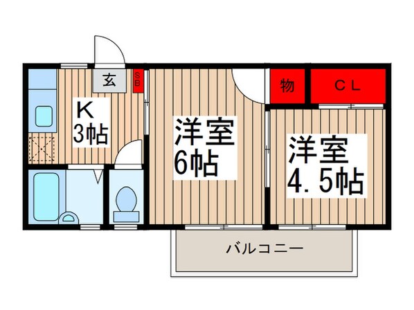 カスヤハイツAの物件間取画像